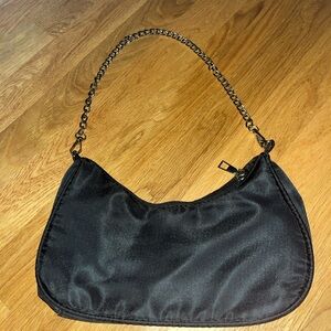 black water resistant chain mini purse